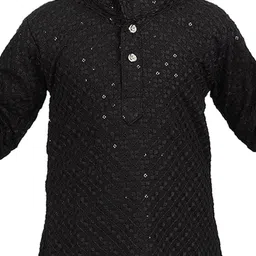 BAESD Boys Embroidered Regular Sequinned Kurta & Pyjamas image 2