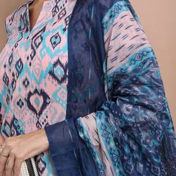 Vishudh Blue Printed Regular Kurta With Sharara & Dupatta image 2