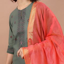 Vishudh Ethnic Motifs Printed Straight Kurta With Palazzos & Dupatta image 4