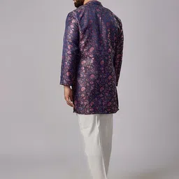 sven suits Men Floral Printed Regular Dupion Silk Kurta with Pyjamas image 3