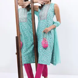 KETCH Ethnic Motifs Printed Regular Kurta with Trousers & With Dupatta image 3