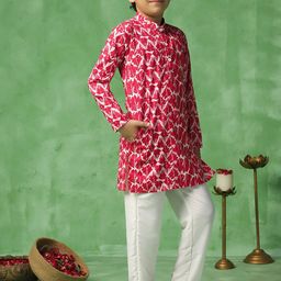 BAESD Boys Printed Regular Kurta with Pyjamas image 5