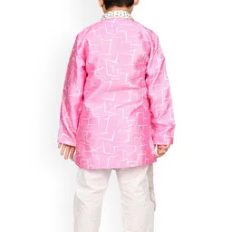 BAESD Boys Printed Sequinned Asymmetric Kurta With Pyjamas image 3