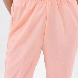 Vishudh Peach Geometric Printed Regular Kurta with Trousers & With Dupatta image 5