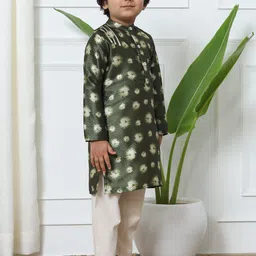 Readiprint Fashions Boys Abstract Printed Regular Gotta Patti Kurta Set With Nehru Jacket image 4
