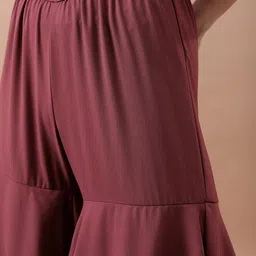 Vishudh Maroon Ethnic Motifs Printed Regular Kurti With Sharara image 3