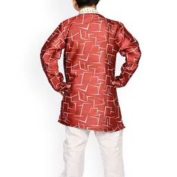 BAESD Boys Printed Regular Patchwork Kurta with Trousers image 2