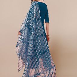 KALINI Ethnic Motifs Yoke Design Thread Work Detail A-Line Kurta & Trouser With Dupatta image 2