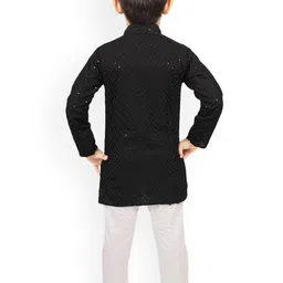 BAESD Boys Embroidered Regular Sequinned Kurta & Pyjamas image 3