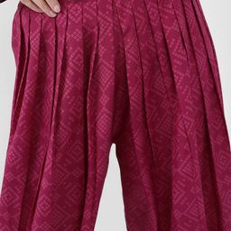 Vishudh Pink Floral Printed Regular Straight Kurta With Patiala & With Dupatta image 4