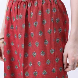 Vishudh Red & Green Floral Printed Kurta With Palazzos & Dupatta image 3