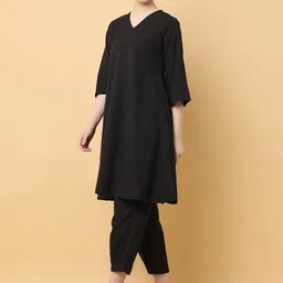 BLACK & BLAH BLAH Regular Pure Cotton Kurta with Trouser image 2