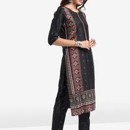 Vishudh Ethnic Motifs Printed Regular Kurta With Trousers & Dupatta image 3