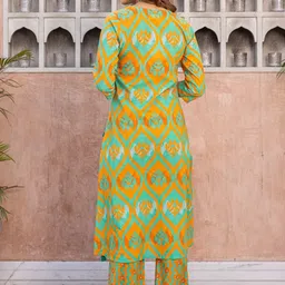 Ambraee Ethnic Motifs Printed Round Neck A-Line Kurta with Trouser image 5