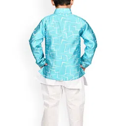 BAESD Boys Band Collar Kurta with Pyjamas & Jacket image 3