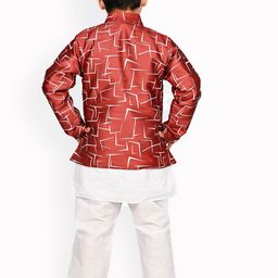 BAESD Boys Kurta With Pyjamas And Printed Waistcoat image 4
