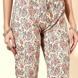 Anouk Ethnic Motifs Printed Regular Pure Cotton Kurta with Trousers & With Dupatta image 3