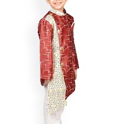 BAESD Boys Printed Regular Patchwork Kurta with Trousers image 4