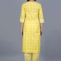 KALINI Printed Sequinned Pure Cotton Kurta with Pyjamas & Dupatta image 3
