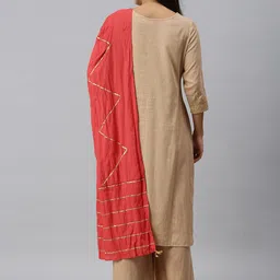 SHOWOFF Calf Length Gotta Patti Kurta with Palazzos & Dupatta image 4