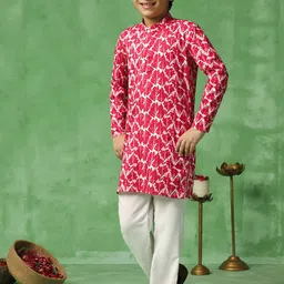 BAESD Boys Printed Regular Kurta with Pyjamas image 2