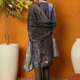 KALINI Floral Printed Regular Kurta with Trousers & With Dupatta image 3