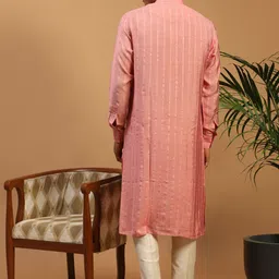 SHRESTHA BY VASTRAMAY Men Embroidered Sequinned Kurta with Trousers & Dupatta image 2