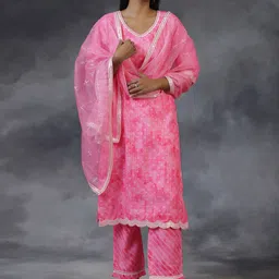 Libas Ethnic Motifs Printed Regular Sequinned Kurta with Trousers & Dupatta-17