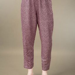 Anouk Maroon Floral Printed Thread Work Regular Kurta With Trousers & Dupatta image 4