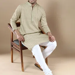 Anouk Men Embroidered Regular Chikankari Kurta with Churidar-image-97