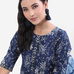 KETCH Floral Printed Kurta With Palazzos & Dupatta-22