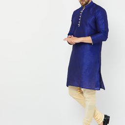 Armaan Ethnic Men Dupion Silk Kurta with Churidar image 4