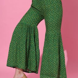 JAIPUR PRIME Bandhani Printed Thread Work Pleated Kurta With Sharara & Dupatta image 2