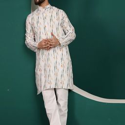 Armaan Ethnic Ombre Printed Regular Pure Cotton Kurta with Pyjamas image 2
