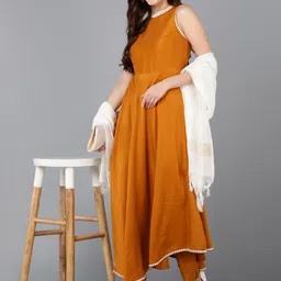 KALINI Regular Mirror Work Kurta with Trousers & Dupatta-picture-22