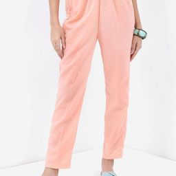 Vishudh Peach Geometric Printed Regular Kurta with Trousers & With Dupatta image 3