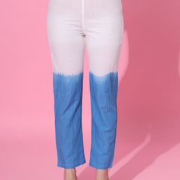 JAIPUR PRIME Ombre Yoke Design A-Line Kurta with Trousers & With Dupatta image 5