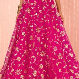Indya X NIKHIL THAMPI Floral Foil Print Organza Flared Maxi Skirt-image-37