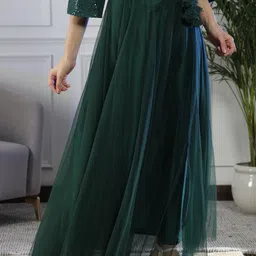 NEUDIS Soft Net Flared Maxi Lehenga Skirt image 2