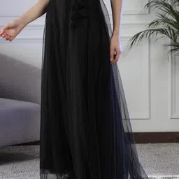 NEUDIS Soft Net Flared Maxi Lehenga Skirt image 4