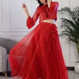 NEUDIS Net Flared Maxi Skirt image 4