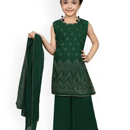 BAESD Girls Printed Regular Beads and Stones Straight Kurta with Sharara & Dupatta-picture-3