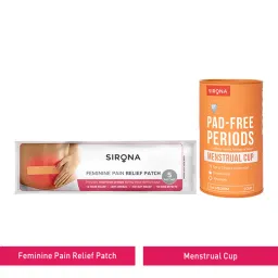 Sirona Fda Approved Menstrual Cup Medium with Sirona Period Pain Relief Patch 5 Patches-picture-1