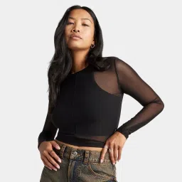 converse Sheer Mesh Long-Sleeve Top women t-shirt-picture-7
