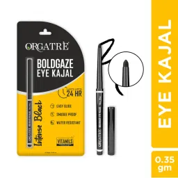 Orgatre Boldgaze Waterproof Kajal Pencil - Smudge-Proof, 24H Lasting, Easy Glide, Intense Black-picture-21