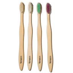 Kayanara Natural Bamboo Toothbrush - Pack Of 4 (Colour May Vary)-picture-1