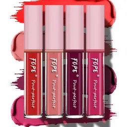FOPE Pout Perfect Set Of 4 Long Lasting Matte Liquid Lipstick - 4ml Each 04-07-08-09-34