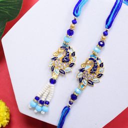 TIED RIBBONS Artificial Stones Studded Beaded Bhaiya Bhabhi Rakhi-image-8