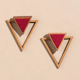 WHE Triangular Shaped Drop Earrings-5