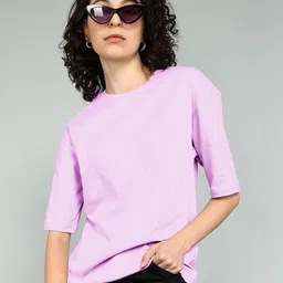 BEING WANTED Women Cotton Round Neck Oversized T-shirt-picture-48